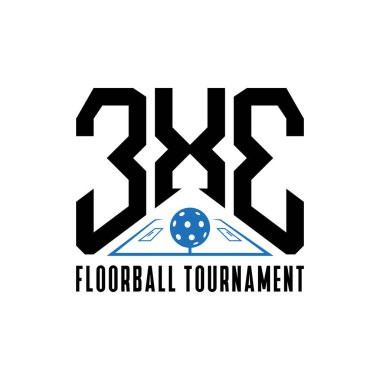 Floorball turnuvası logosu. Turnuva 3x3 oyuncular
