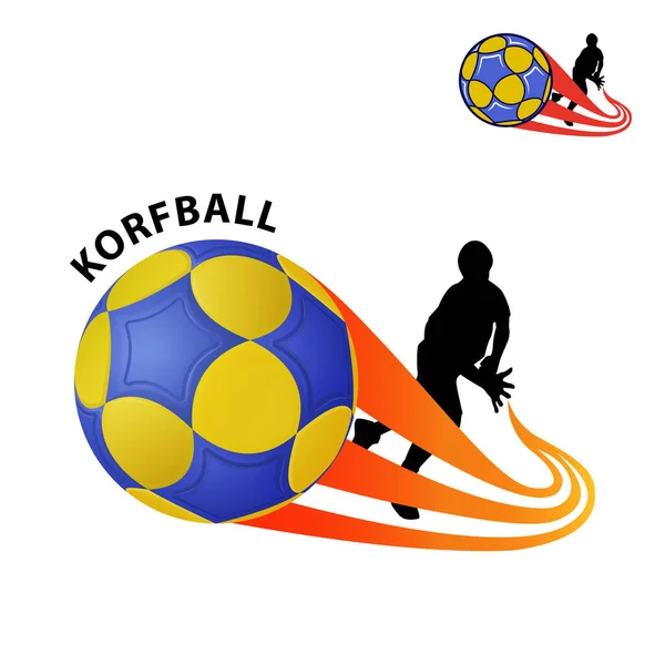 Korfballové logo korfball. Logo korfball tým nebo turnaj. — Stockový vektor