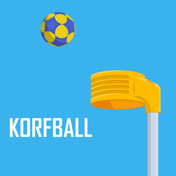 Korfball court and korfball ball. Sports Korfball background. — Stock vektor