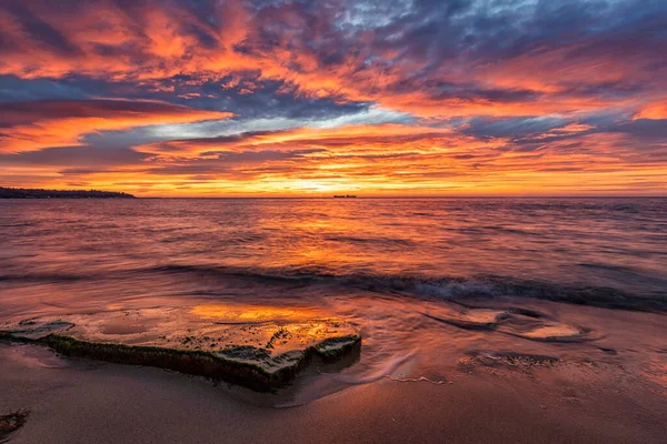 Amazing Red Sunrise Sea — Stock Photo, Image