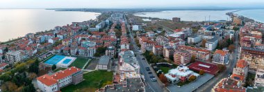 Bulgaristan 'ın Pomorie kentindeki İHA' dan panoramik hava görüntüsü