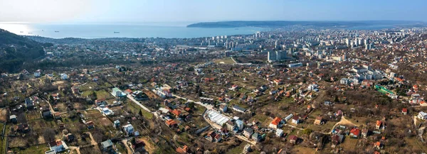 Vista Panorámica Aérea Ciudad Costa Varna Bulgaria Vista Día — Foto de Stock