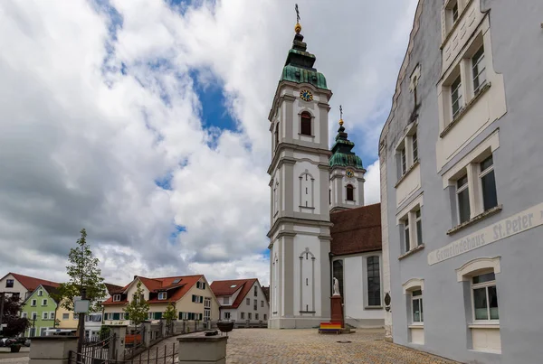 Bad Waldsee Germany June 2022 Church Saint Peter Two Towers — стокове фото