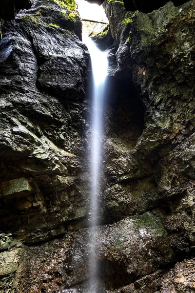 Small Waterfall Narrow Gorge Breitachklamm Germany — стоковое фото