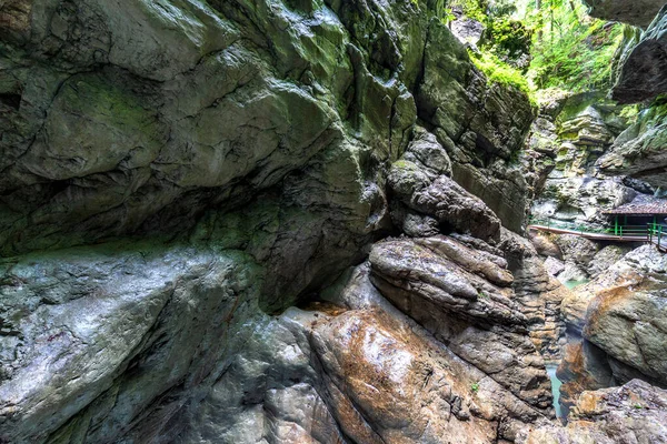 Big Rocks Narrow Gorge Breitachklamm Germany — Stockfoto