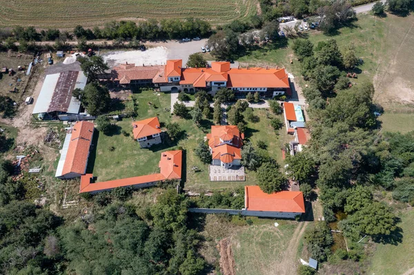 Vista Aérea Del Monasterio Medieval Arapovo Dedicado San Nedelya Región — Foto de Stock