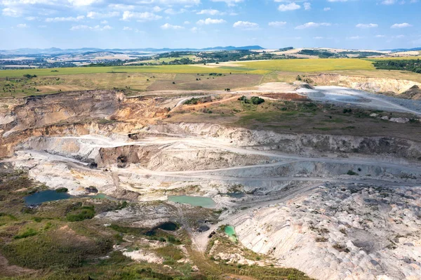 Aerial Drone View Flight Quarry Mining Industry — Stockfoto