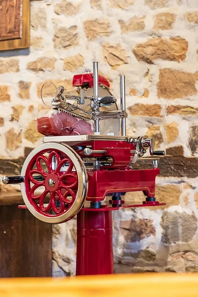 Style Meat and Deli Slicer Flywheel Machine.