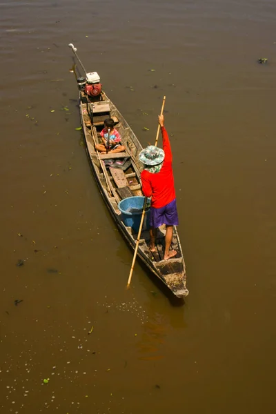 Łodzie Rybackie Jeziorze Południowej Tajlandii Top Viwe — Zdjęcie stockowe