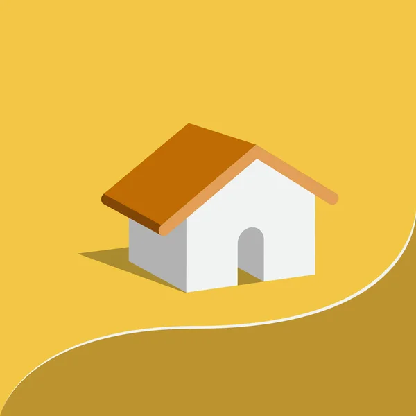 Vektorová Grafika Izometrické Domácí Ilustrace Plochý Ilustrace Domu Pomocí Žluté — Stockový vektor