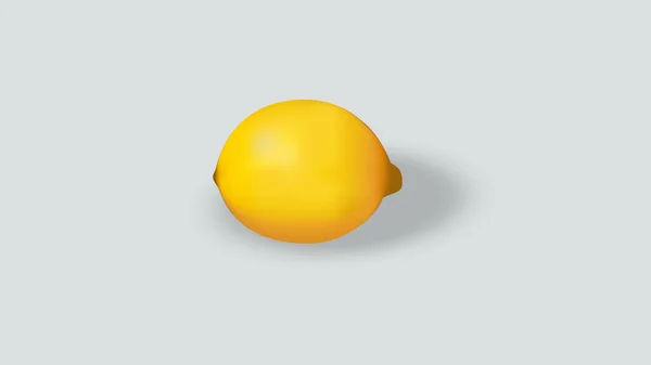 Vector Graphic Realistic Lemon Illustration Using Yellow Color Scheme Isolated — Stockvektor