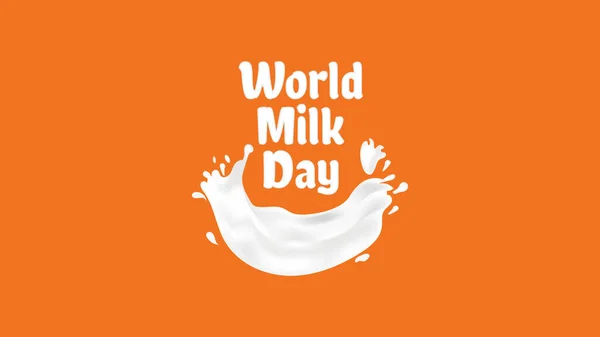 世界牛奶日的病媒图解 采用白色和橙色配色方案 适用于世界牛奶日活动贺卡 图库矢量图片