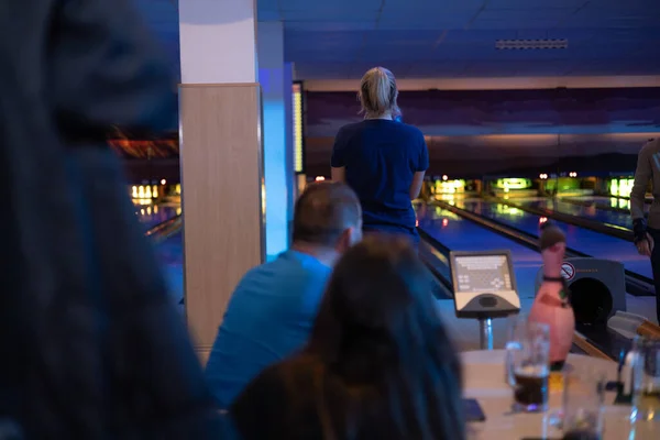 Bowling Bar Restaurant Met Veel Banen Zijn Ook Andere Games — Stockfoto