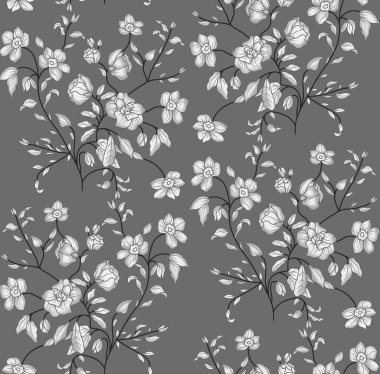 Çiçek Dokusunda Süslü Temel Özgeçmiş Tekrarlanıyor Çok Renkli Yaratıcı Tekstil Tasarımı Şablonu