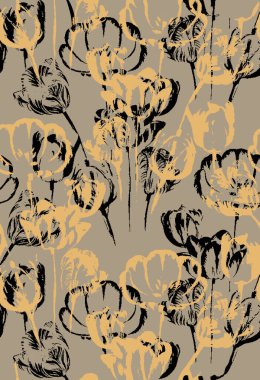 Çiçek Dokusunda Süslü Temel Özgeçmiş Tekrarlanıyor Çok Renkli Yaratıcı Tekstil Tasarımı Şablonu