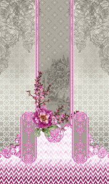 Çiçek Dokusunda Süslü Temel Özgeçmiş Tekrarlanıyor Çok Renkli Yaratıcı Tekstil Tasarımı Şablonu