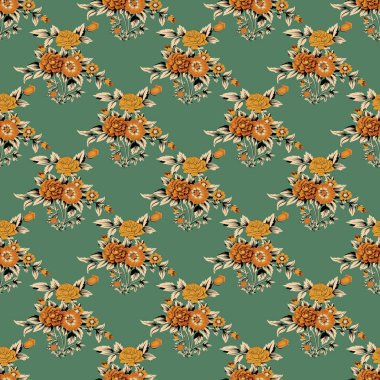 Çiçek Dokusunda Süslü Temel Özgeçmiş Tekrarlanıyor Çok Renkli Yaratıcı Tekstil Tasarımı Şablonu