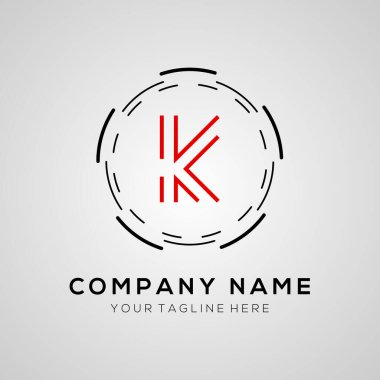 İlk K harfi Logo Tasarım Şablonu. Yaratıcı Soyut K Harf Logosu Tasarımı.