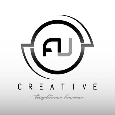 Yaratıcı modern iş tipografi temsilcisi şablonlu ilk harf AJ logosu. Çember Tasarımlı AJ Dairesel Harf Logosu.