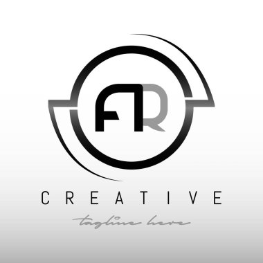 Yaratıcı modern iş tipografi temsilcisi şablonlu ilk Harf AQ logosu. Çember Tasarımlı AQ Dairesel Harf Logosu.