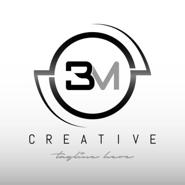 Yaratıcı modern iş tipografisi vektör şablonu içeren BM harfli ilk logo. Çember Tasarımlı BM Dairesel Harf Logosu.
