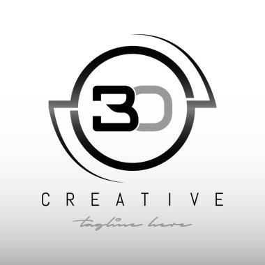 Yaratıcı modern iş tipografi temsilcisi şablonu olan ilk Harf BO logosu. Çember Tasarımlı BO Dairesel Harf Logosu.