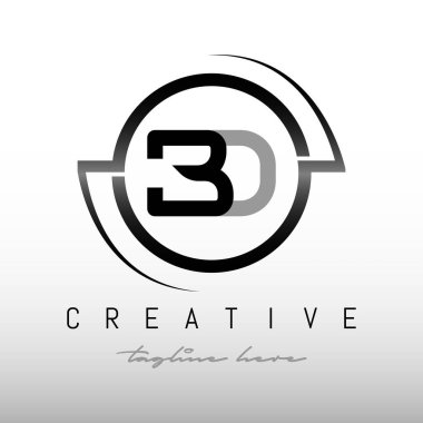 Yaratıcı modern iş tipografi vektör şablonlu ilk harf BD logosu. Çember Tasarımlı BD Dairesel Harf Logosu.