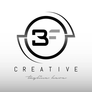 Yaratıcı modern iş tipografi vektörü şablonlu ilk harf BF logosu. Çember Tasarımlı BF Dairesel Harf Logosu.