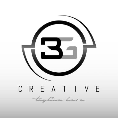 Yaratıcı modern iş tipografi vektör şablonlu ilk harf BG logosu. Çember Tasarımlı BG Dairesel Harf Logosu.