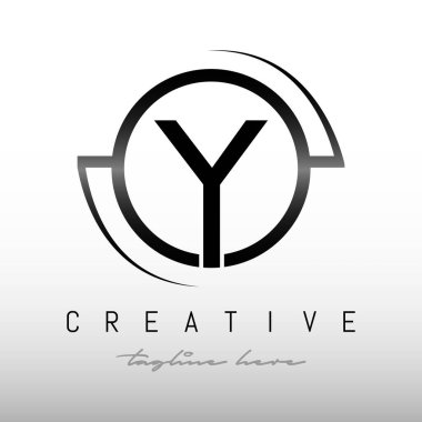 Beyaz Arkaplan Logosu Tasarım Şablonu 'na sahip ilk y harfi. Y Harfi Logo Tasarımı.