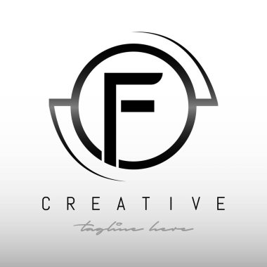 Beyaz Arkaplan Logosu Tasarım Şablonu 'na sahip ilk F harfi. İlk Harf F Logo Tasarımı.