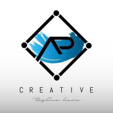 AP Square Framed Letter Logo Tasarımı. Yaratıcı Harf AP Logo Tasarımı.