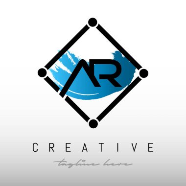 AR Meydanı Çerçeve Harf Logosu Tasarımı. Yaratıcı Harf AR Logo Tasarımı.