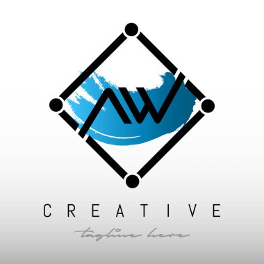 İlk olarak AW Square Framed Letter Logo Tasarımı. Yaratıcı Harf AW Logo Tasarımı.