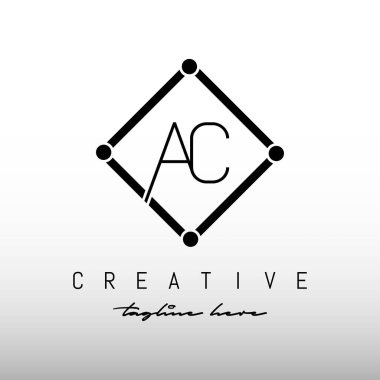 İlk AC Square Framed Letter Logo Tasarımı. Yaratıcı Harf AC Logo Tasarımı.