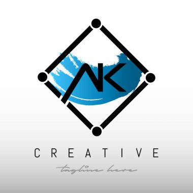 Kalaşnikof Kare Çerçeveli Mektup Logosu Tasarımı. Yaratıcı Harf Kalaşnikof Logosu Tasarımı.