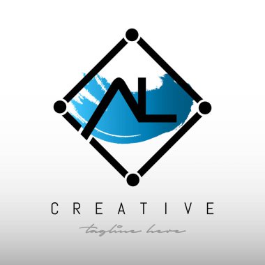 Baş harfi AL Square Framed Letter Logo Tasarımı. Yaratıcı Harf El Logosu Tasarımı.