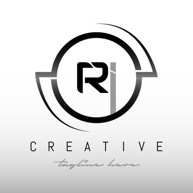 Yaratıcı modern iş tipografi vektör şablonlu ilk RI harfi logosu. Yaratıcı harf RI logo tasarım vektörü.