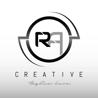 Yaratıcı modern iş tipografisi vektör şablonlu ilk RA harfi logosu. Yaratıcı harf RA logo tasarım vektörü.