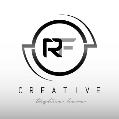 Yaratıcı modern iş tipografi vektör şablonlu ilk RF harfi logosu. Yaratıcı harf RF logo tasarım vektörü.
