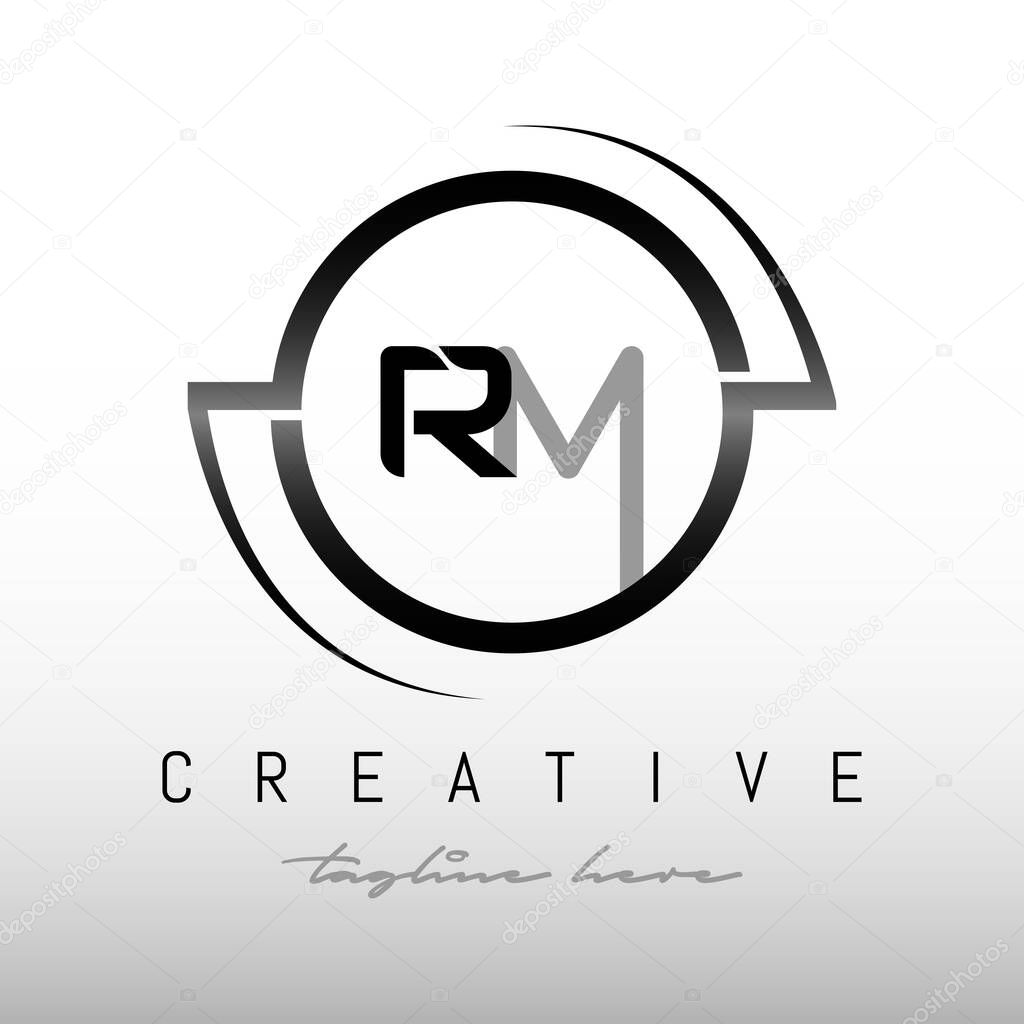Initial RM letter logo with creative modern business typography vector template. Creative letter RM logo design vector.
