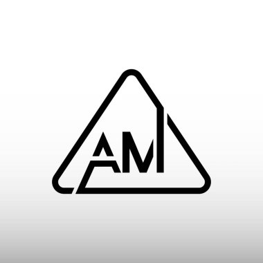 AM üçgeni Modern Business Typography Vector Şablonu. AM Harfi Logo Tasarım Vektörü.