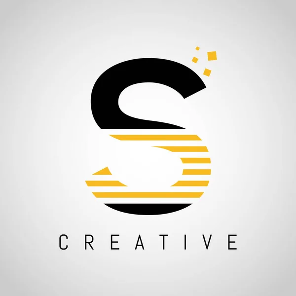 Letter Logo Met Gouden Lijnen Ontwerp Line Letter Symbool Logo — Stockvector