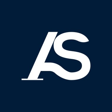 İlk Bağlı Harf AS Logo Tasarımı Vektör İllüstrasyonu.