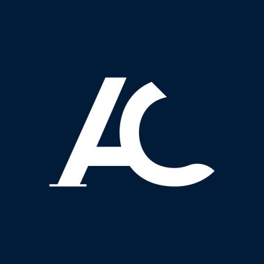 İlk Bağlı Harf AC Logo Tasarım Vektör İllüstrasyonu.