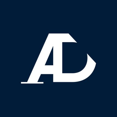 İlk Bağlı Harf AD Logo Tasarım Vektör İllüstrasyonu.