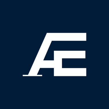İlk Bağlı Harf AE Logo Tasarım Vektör Resimleri.