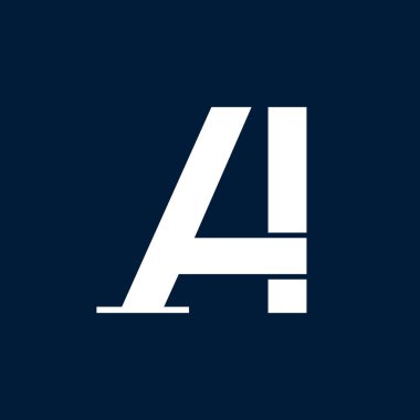 İlk Bağlı Harf AI Logo Tasarım Vektör Resimleri.