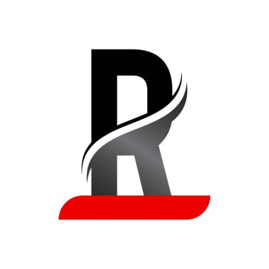 İlk R Harfi Logosu Tasarımı ve Yaratıcı Modern İşletme Tipografi Vektör Şablonu.