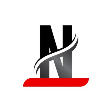 İlk N Harfi Logo Tasarımı ve Yaratıcı Modern İşletme Tipografi Vektör Şablonu.